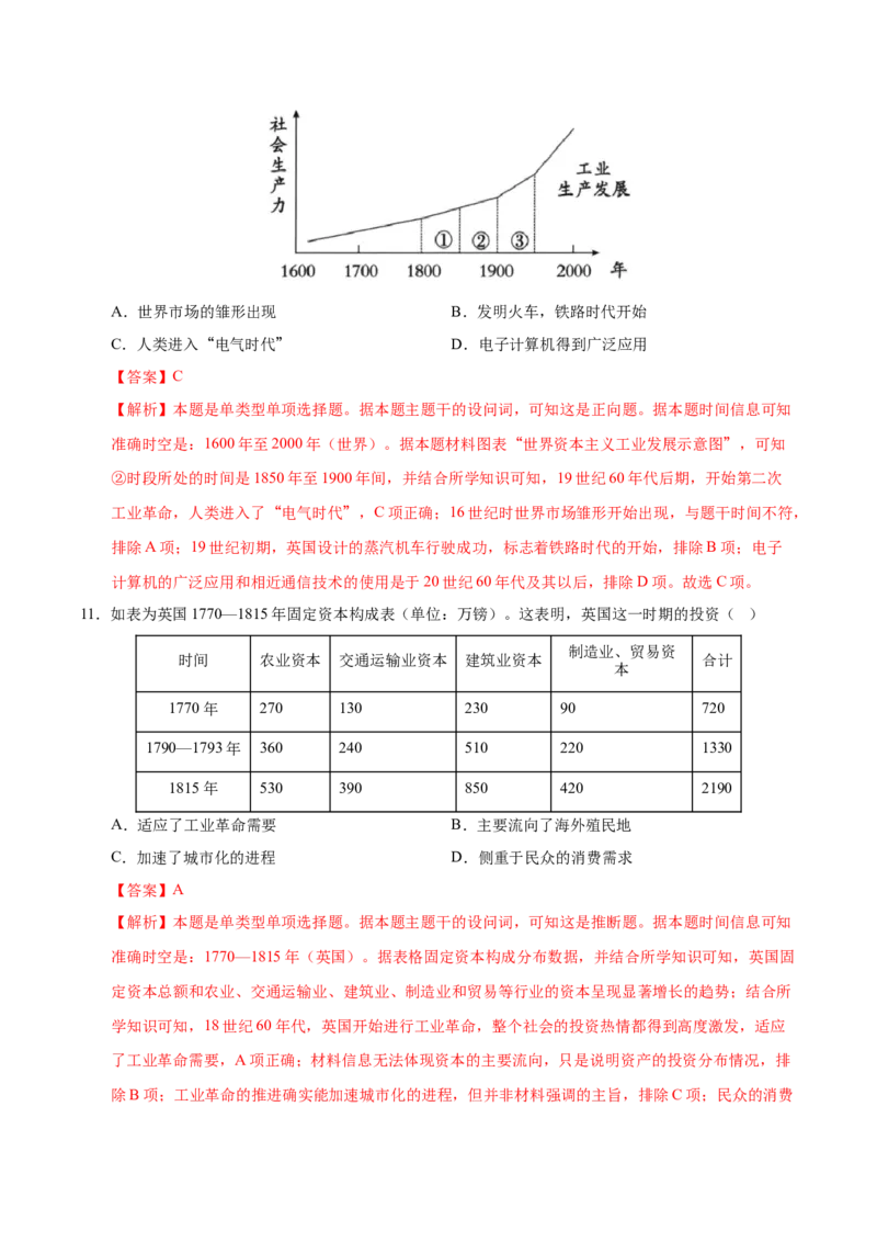 《（考点专练40题）第五单元工业革命与马克思主义的诞生（教师版）_新版高中_高中历史新版_高中历史纲要下（统编版）_单元复习专项-P43_2025版》第5页预览