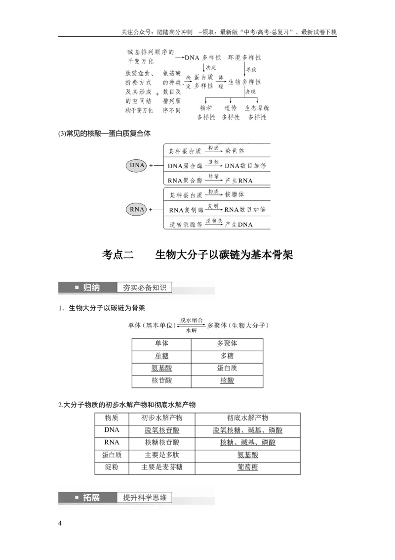 《2024年高考生物一轮复习（新人教版）第1单元　第4课时　核酸是遗传信息的携带者、有机物的鉴定_06-生物-高考总复习_一轮复习_2024年_2024高考生物大一轮复习课件讲义新人教版知识总结》第4页预览