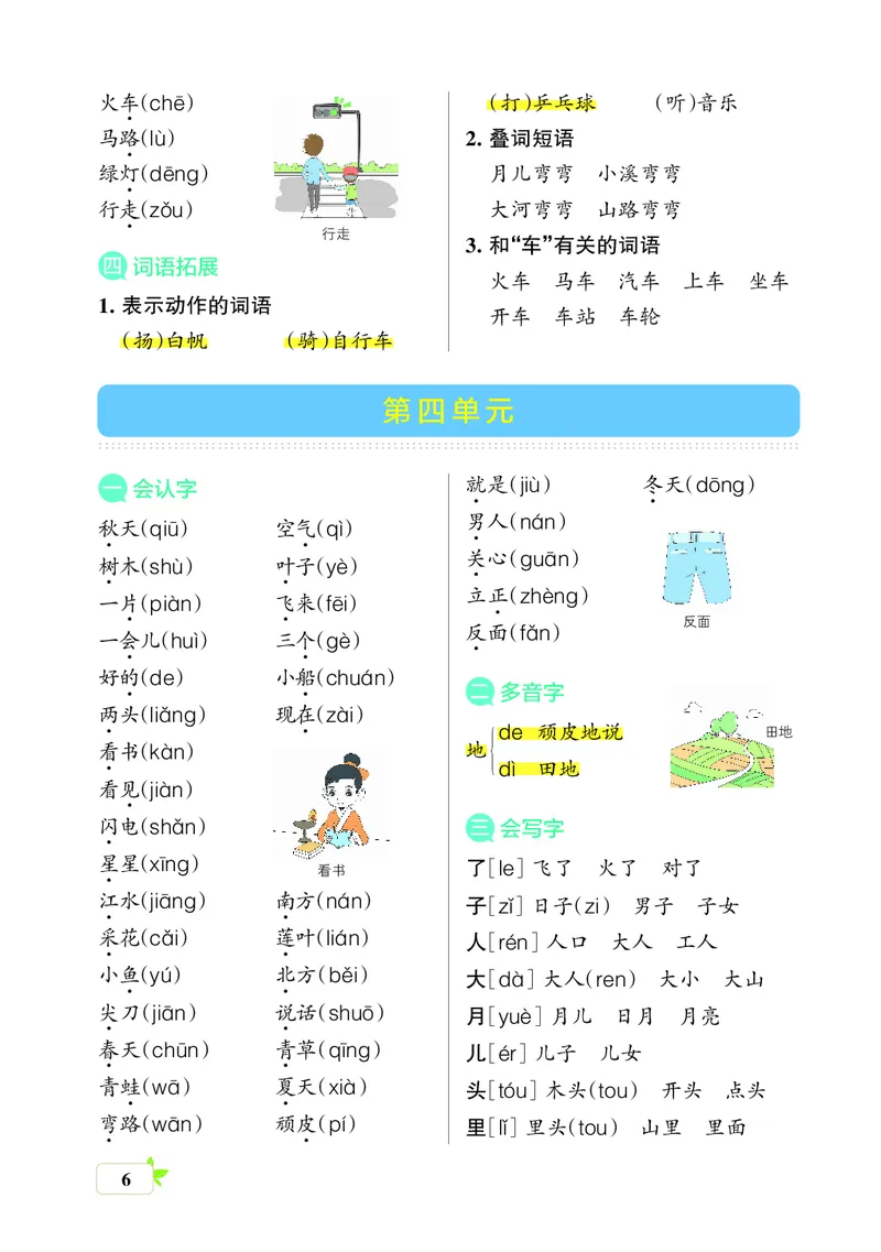 《一上（核心考点梳理）_小学1-6年级全科全套_1-6年级全科上册_一年级_语文_语文一上单元考点归纳》第6页预览