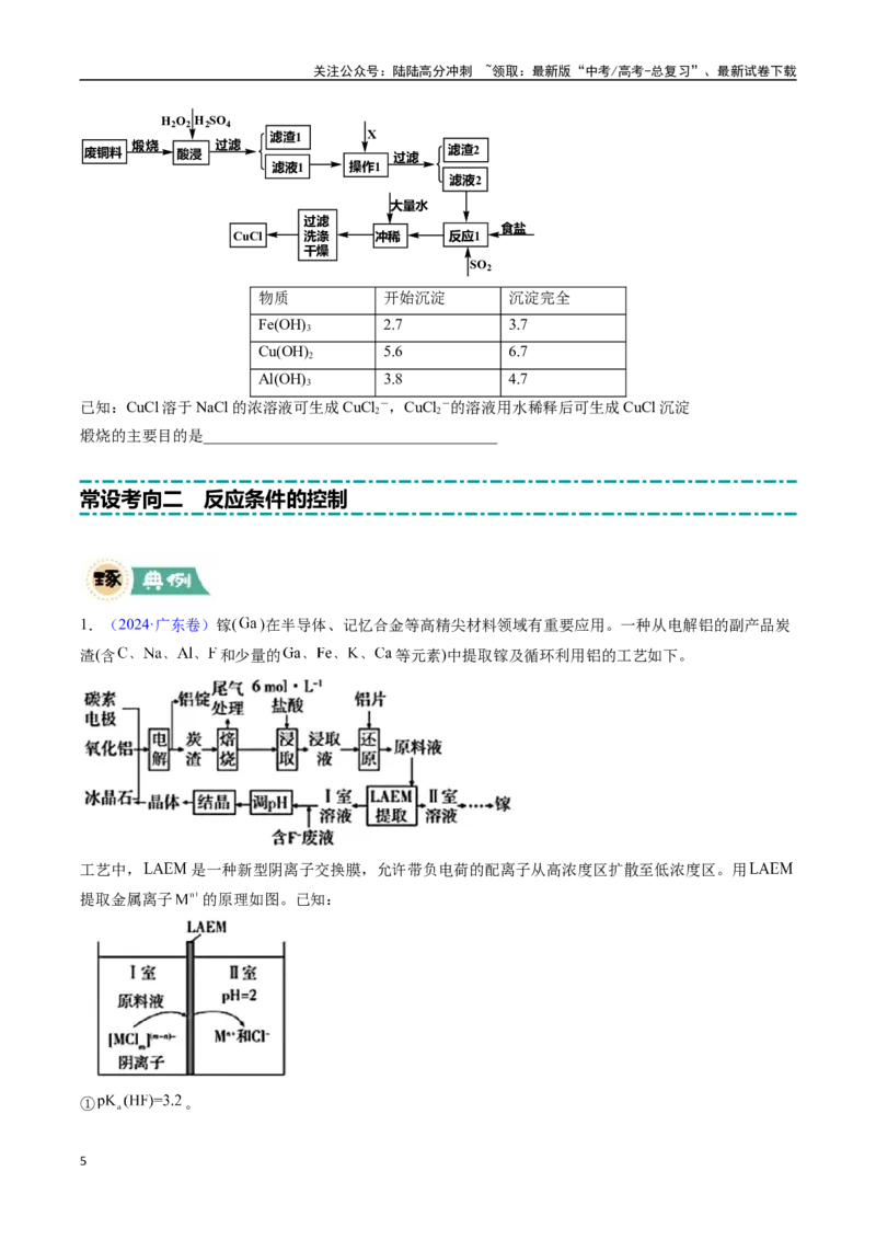 《大题01化工流程综合题（逐空突破）（学生版）_05-化学-高考总复习_专项复习_2025年_2025年高考化学大题突破+限时集训（广东专用）》第5页预览