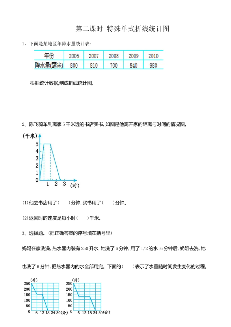 《7.2特殊单式折线统计图_小学1-6年级全科全套_1-6年级全科下册_五年级_五年级下数学_数学冀教版试卷(1)_冀教版数学五年级下册课课练》第1页预览
