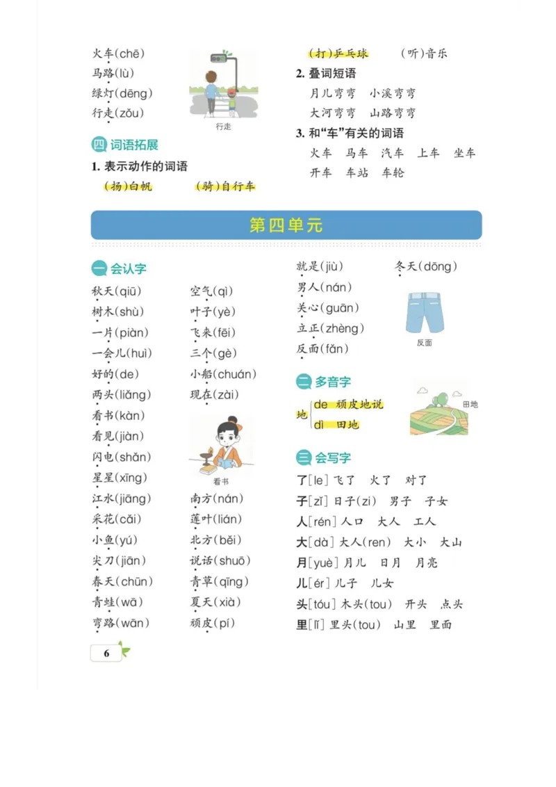 《一年级考试高频考点汇总_小学1-6年级全科全套_1-6年级全科上册_一年级_语文_语文一上单元考点归纳》第6页预览