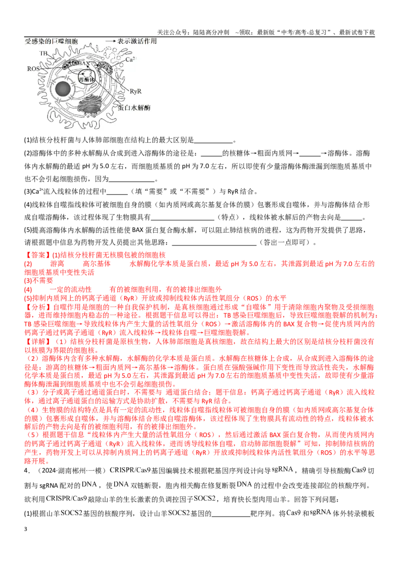 《专练16生物学热点题（20题）（教师版）_06-生物-高考总复习_专项复习_2024年_2024年新高考生物总复习高频考点必刷800题_2025版》第3页预览