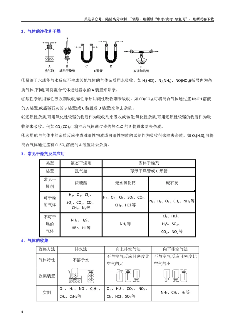 《升级版微专题44以气体制备为主体的实验-（原卷版）(全国版)_05-化学-高考总复习_一轮复习_2024年_2024年高考化学一轮复习考点微专题_资料》第4页预览