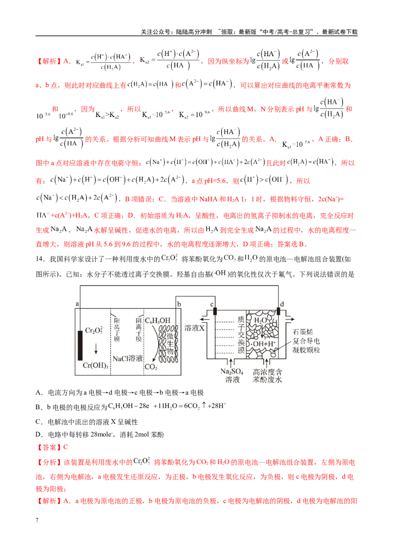 《模拟卷02（湖北专用）（解析版）_05-化学-高考总复习_专项复习_2025年_2025年高考化学模拟卷（湖北专用）4套》第7页预览