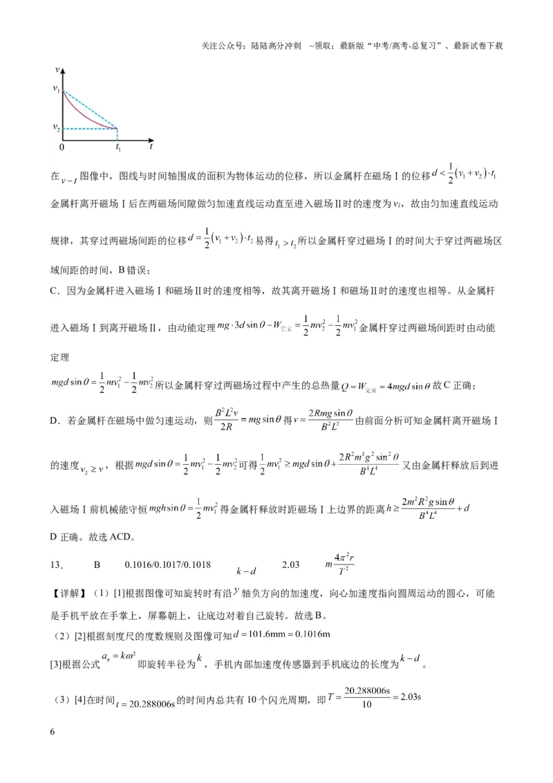 《2023年高考押题预测卷02（山东卷）-物理（全解全析）_04-物理-高考总复习_专项复习_2024年_2023年高考押题预测卷01物理》第6页预览