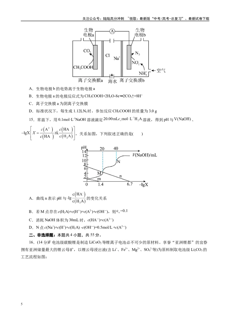 《模拟卷03（新高考通用）（考试版）_05-化学-高考总复习_专项复习_2025年_2025年高考化学模拟卷（新高考通用）8套》第5页预览