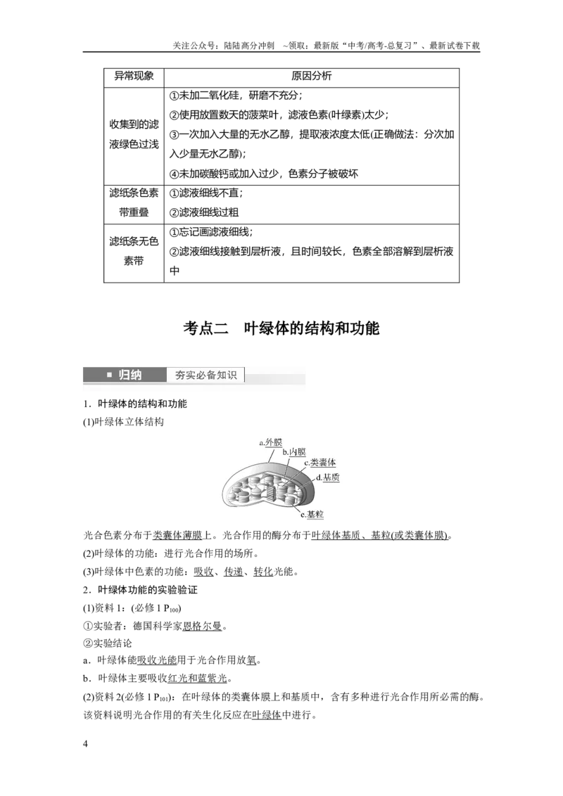 《2024年高考生物一轮复习（新人教版）第3单元　第5课时　捕获光能的色素和结构及光合作用的原理_06-生物-高考总复习_一轮复习_2024年_2024高考生物大一轮复习课件讲义新人教版知识总结》第4页预览