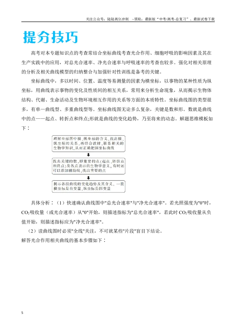 《专题01光合作用和细胞呼吸（原卷版）_06-生物-高考总复习_专项复习_2024年_2024年高考生物考前大题秒杀技巧及专项训练_资料》第5页预览