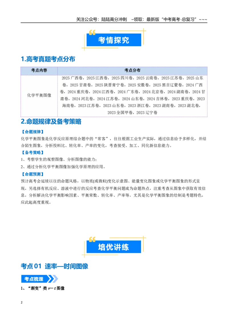 《微专题化学平衡图像分析（高效培优讲义）（教师版）_05-化学-高考总复习_一轮复习_2026年-化学高考一轮复习_2026年高考化学一轮复习考点精讲精练（新高考通用）-G58_2026版》第2页预览