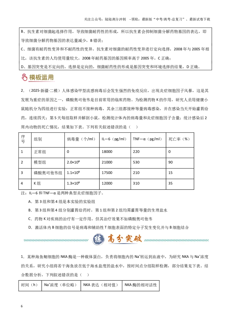 《专项提升02情境分析（3大模板）（学生版）_06-生物-高考总复习_专项复习_2025年_2025年高考生物答题技巧与答题模板（全国通用）》第6页预览