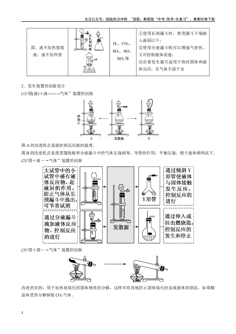 《微专题五常见气体的实验室制备、净化和收集-（解析版）_05-化学-高考总复习_一轮复习_2024年_2023-2024学年解密高考化学大一轮复习精讲精练（配套新教材2019）_资料》第2页预览