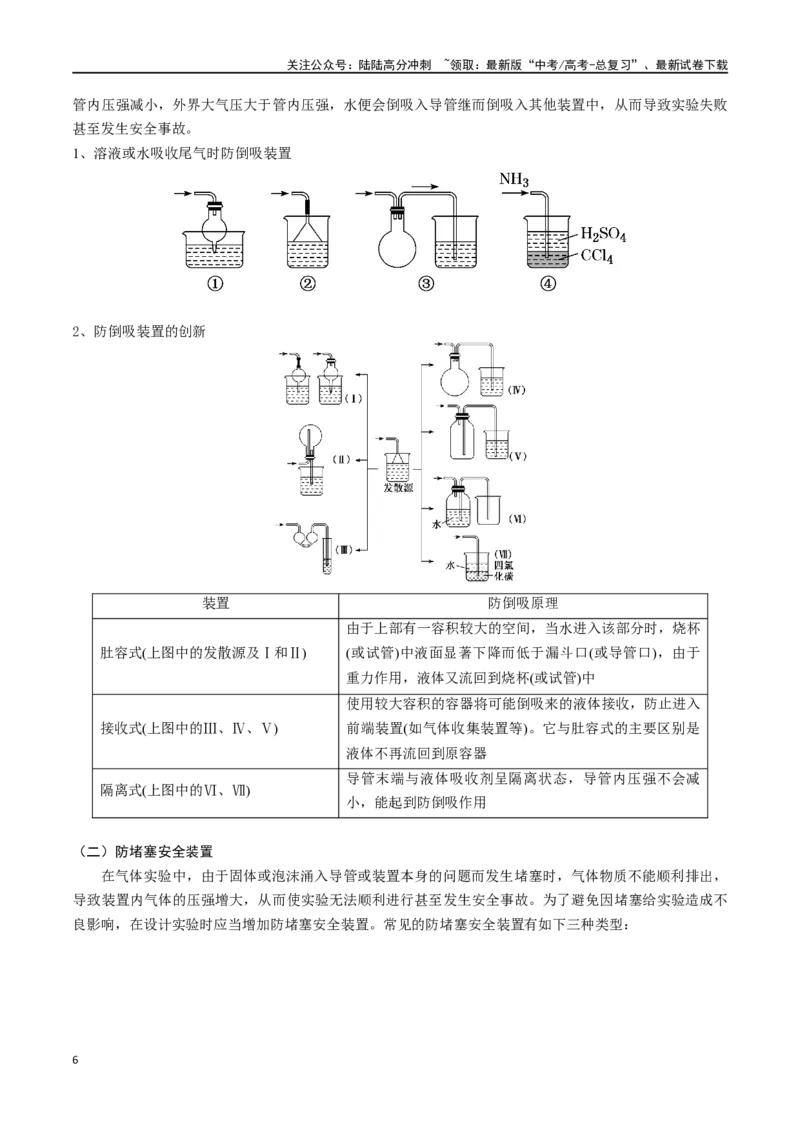 《微专题五常见气体的实验室制备、净化和收集-（解析版）_05-化学-高考总复习_一轮复习_2024年_2023-2024学年解密高考化学大一轮复习精讲精练（配套新教材2019）_资料》第6页预览