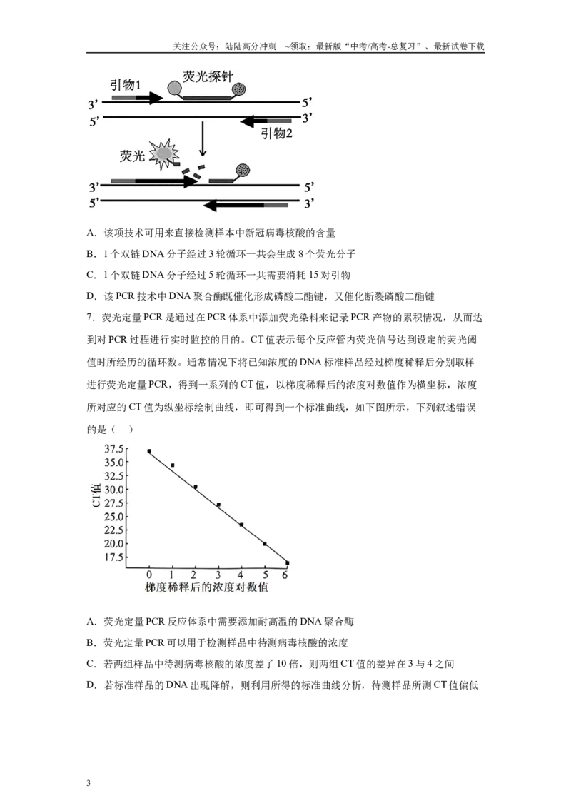 《2024年新课标高考生物真题黑龙江卷变式题7-9_06-生物-高考总复习_专项复习_2024年_2024年生物真题变式题》第3页预览