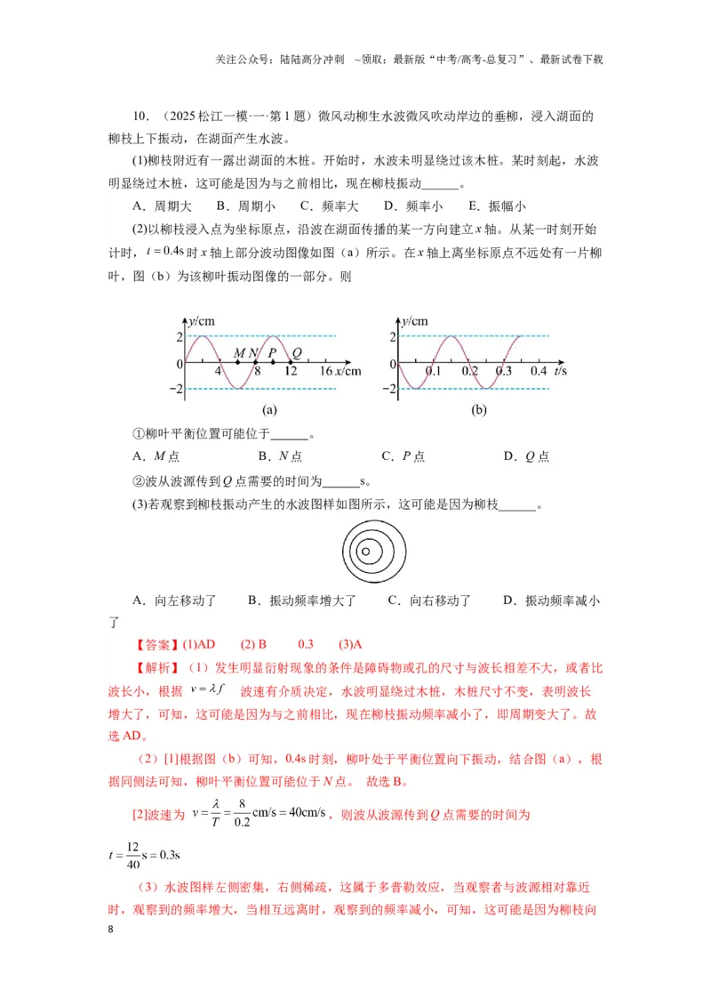《013 机械振动和机械波-（核心知识查漏）（教师版）_04-物理-高考总复习_专项复习_2025年_2025年高考物理抢押秘籍（黑吉辽蒙专用）》第8页预览