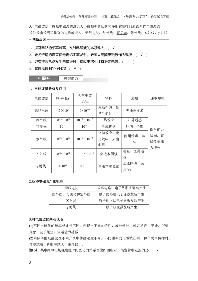 《2024年高考物理一轮复习（新人教版）第13章第3讲　电磁振荡与电磁波_04-物理-高考总复习_一轮复习_2024年_2024高考物理大一轮复习课件讲义新人教版知识总结_教师版》第5页预览