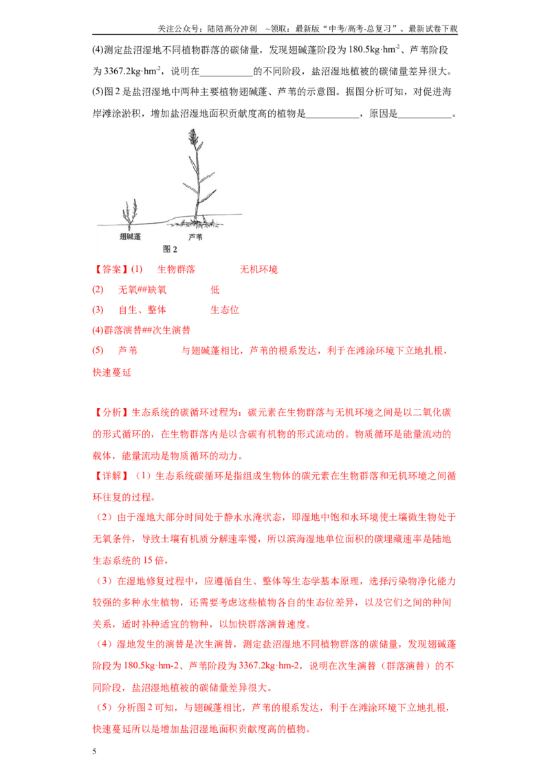 《04生态学综合题（20）(解析版)_06-生物-高考总复习_专项复习_2024年_2024年高考生物学总复习高频考点必刷900题高考题_资料》第5页预览