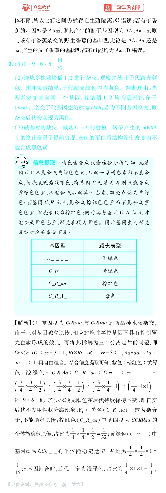 《第8章生物的变异与进化_小初高学习资料合集（每天更新）_2027版《600分考点700分考法》_2027版高考《理想树•600分考点700分考法》（生物）_生物答案》第4页预览