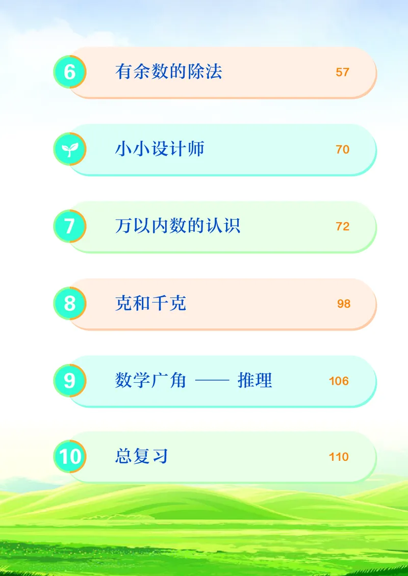 《2年级下册（新插图）_小学1-6年级全科全套_2025更新专题（含教材）_寒假预复习必备资料2024新版小学教材电子版_小学数学_小学数学人教版（无水印）》第6页预览
