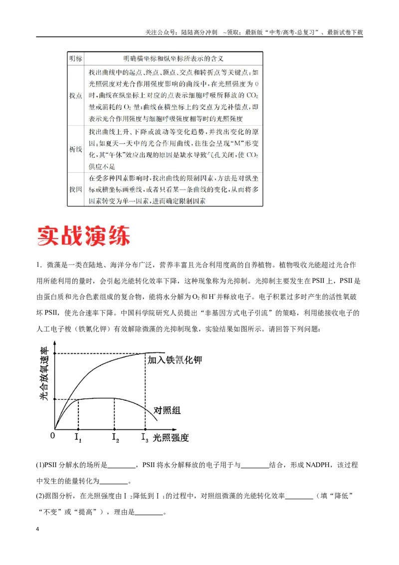 《专题01光合作用和细胞呼吸（广东卷）（原卷版）_06-生物-高考总复习_专项复习_2024年_2024年高考生物考前大题秒杀技巧及专项训练_资料》第4页预览