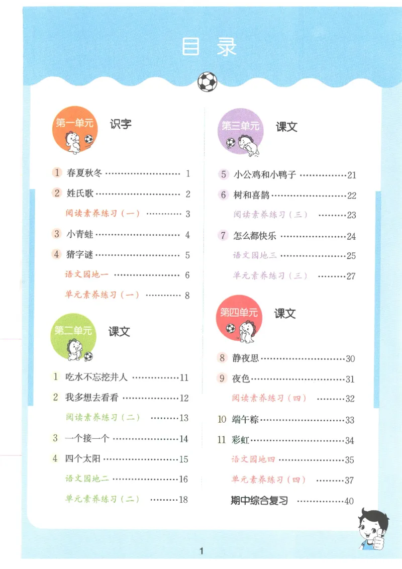 《53天天练一年级下册语文部编版_小学1-6年级全科全套_1-6年级全科下册_一年级_一年级下语文_语文一下一课一练》第2页预览