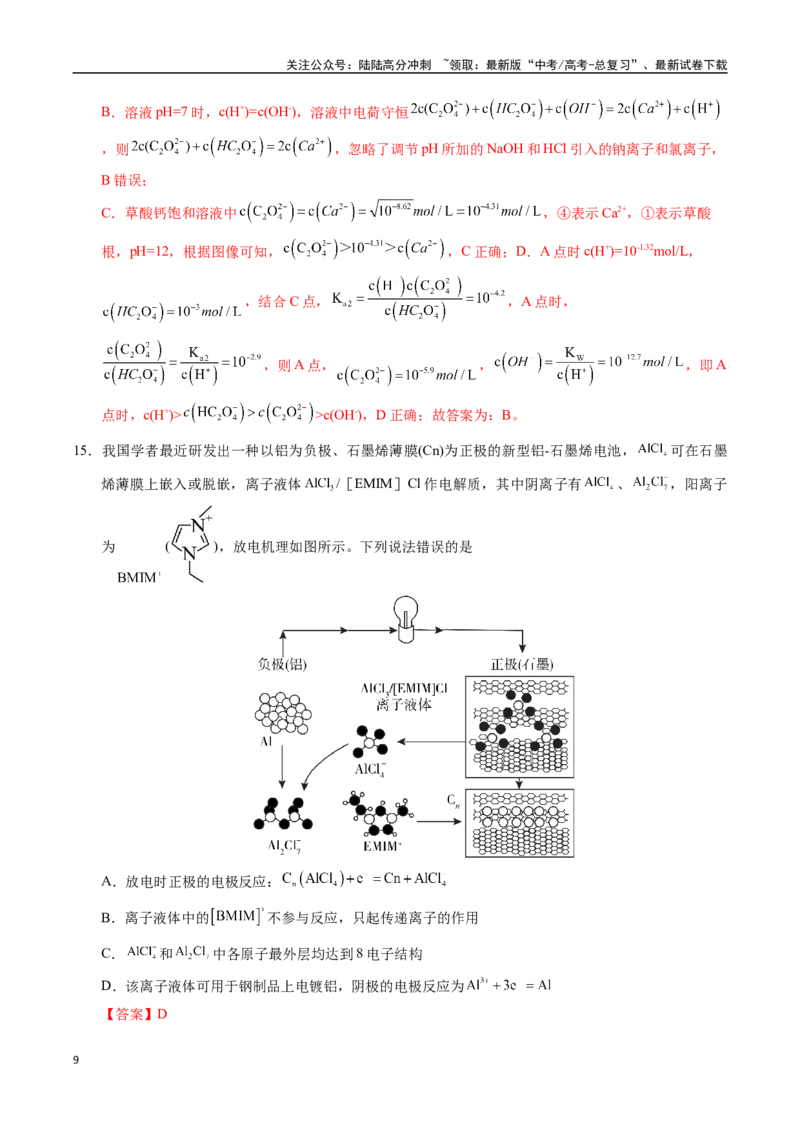 《化学（湖北卷）（全解全析）_05-化学-高考总复习_二轮复习_2025年_2025年高考化学第二次模拟卷26套_化学（湖北卷）》第9页预览