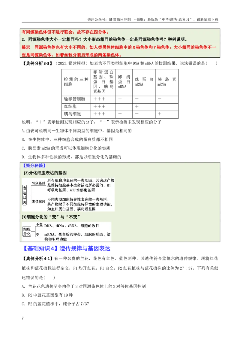 《专题01基础知识型选择题（原卷版）_06-生物-高考总复习_二轮复习_2025年_2025年高考生物二轮热点题型归纳与变式演练（新高考通用）》第7页预览