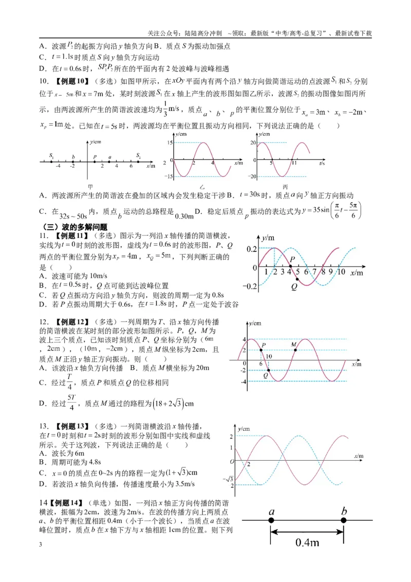 《2025高考物理一轮复习能力提升专题复习（23）机械振动.机械波（学生版）_04-物理-高考总复习_一轮复习_2025年_2025届高考物理一轮复习能力提升专题练_资料》第3页预览