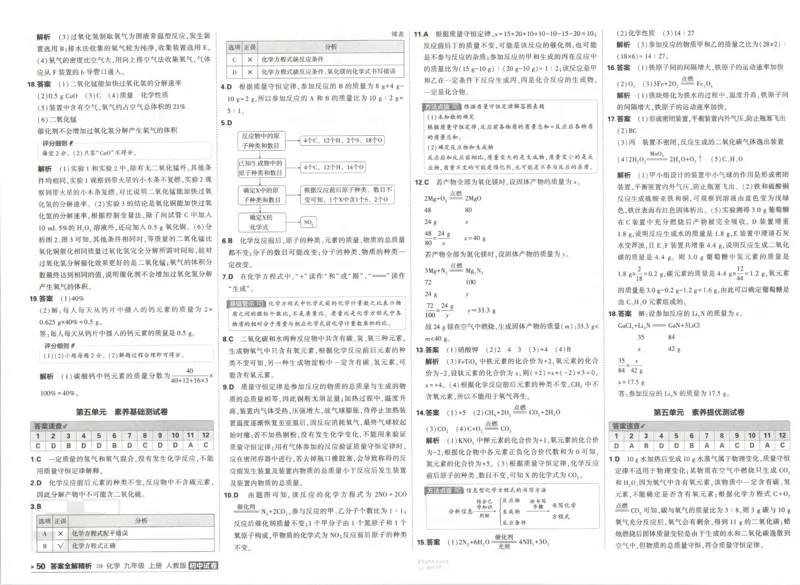 《答案_小初高学习资料合集（每天更新）_2026秋《53初中试卷》2027版九年级上册(1)_2027版初中《53初中试卷》9年级上册（化学）（人教版）》第10页预览