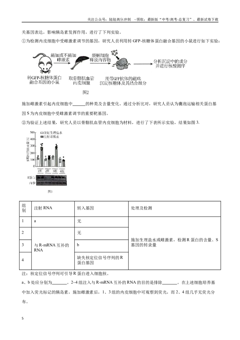 《专题02生命活动的调节（北京卷）（原卷版）_06-生物-高考总复习_专项复习_2024年_2024年高考生物考前大题秒杀技巧及专项训练_资料》第5页预览