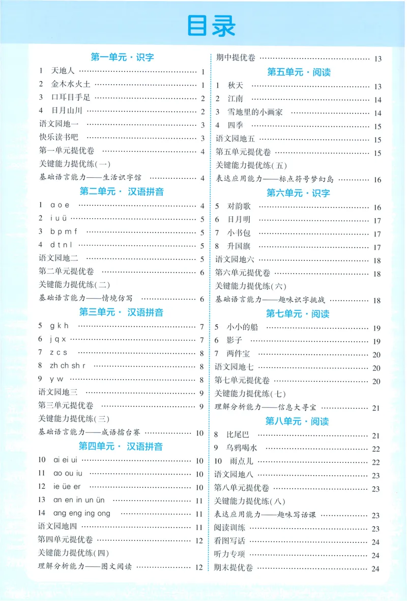 《答案详解语文1上_小初高学习资料合集（每天更新）_2026秋《5星学霸》1-6年级上册全科_26秋1上语文《五星学霸》》第2页预览