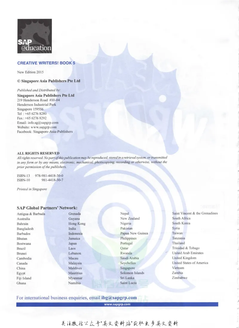 《CreativeWriters5_小初高学习资料合集（每天更新）_国外原版英文教辅汇总_新加坡创意写作CreativeWriters》第2页预览