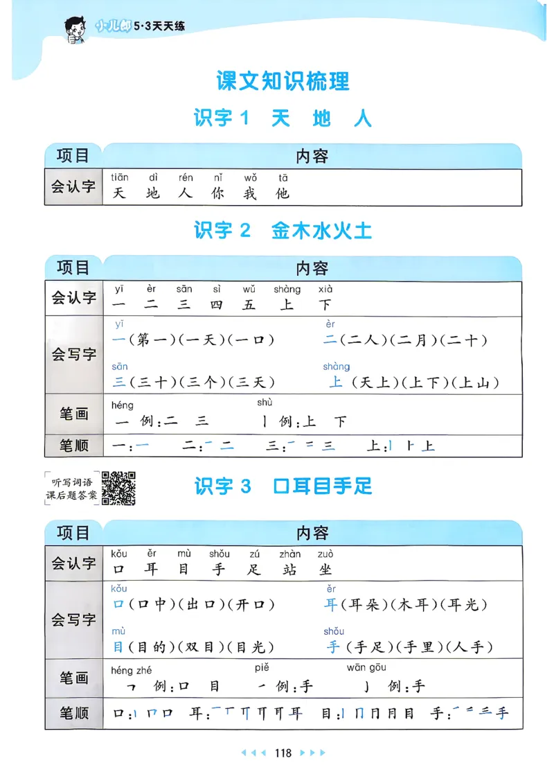 《课堂笔记一年级语文_小初高学习资料合集（每天更新）_2026秋《53天天练》语文+数学+英语_语文《53天天练》26秋_2026秋《53天天练》语文1上主书+测评卷+课堂笔记+答案》第3页预览