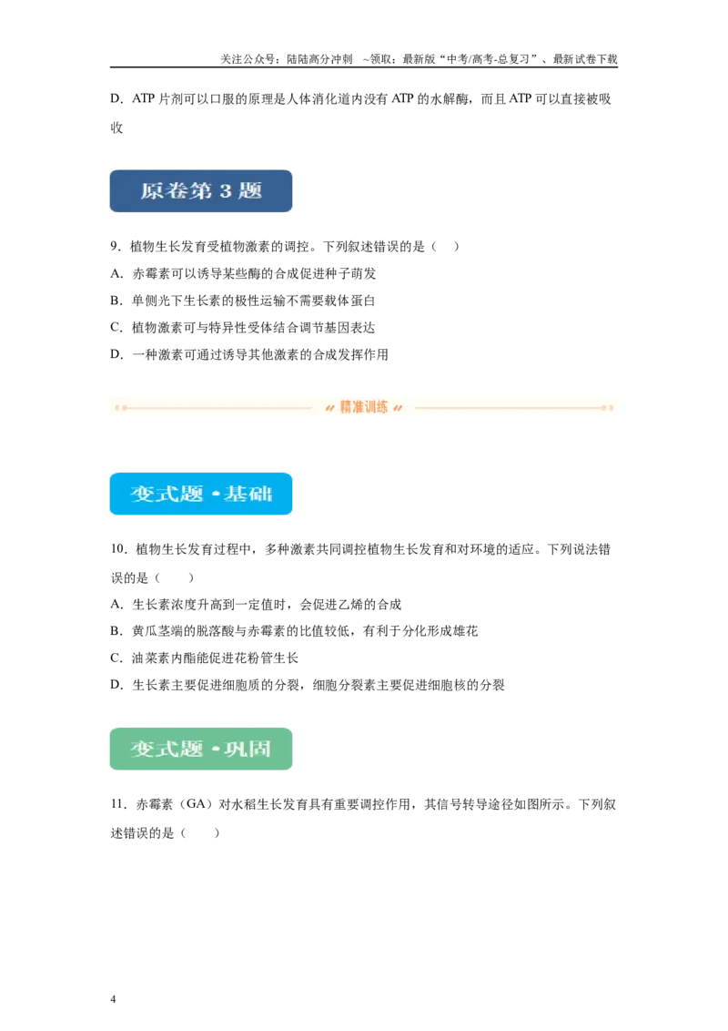 《2024年全国甲卷理综生物高考真题试卷变式题1-3_06-生物-高考总复习_专项复习_2024年_2024年生物真题变式题》第4页预览