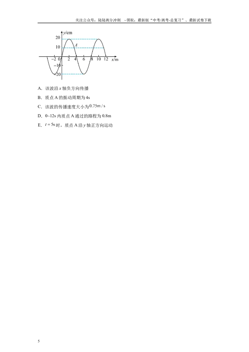 《2024年高考全国甲卷理综物理真题T34(1)变式题_04-物理-高考总复习_专项复习_2024年_2024年物理真题变式题》第5页预览