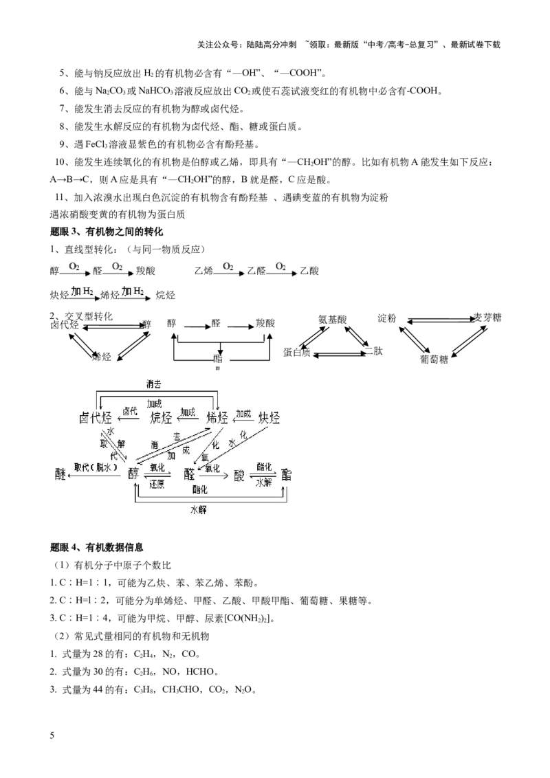 《抢分秘籍8有机化学-2025年高考化学冲刺抢押秘籍（原卷版）_05-化学-高考总复习_三轮冲刺_2025年高考化学冲刺抢押秘籍（新高考通用）》第5页预览
