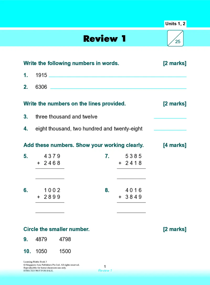 《Review1forU1_2_0_小初高学习资料合集（每天更新）_国外原版英文教辅汇总_新加坡SAP系列_新加坡SAPLearningMathematics数学教材_新加坡SAPLearningMathematics练习册Level1-3_LearningmathematicsLevel3》第1页预览