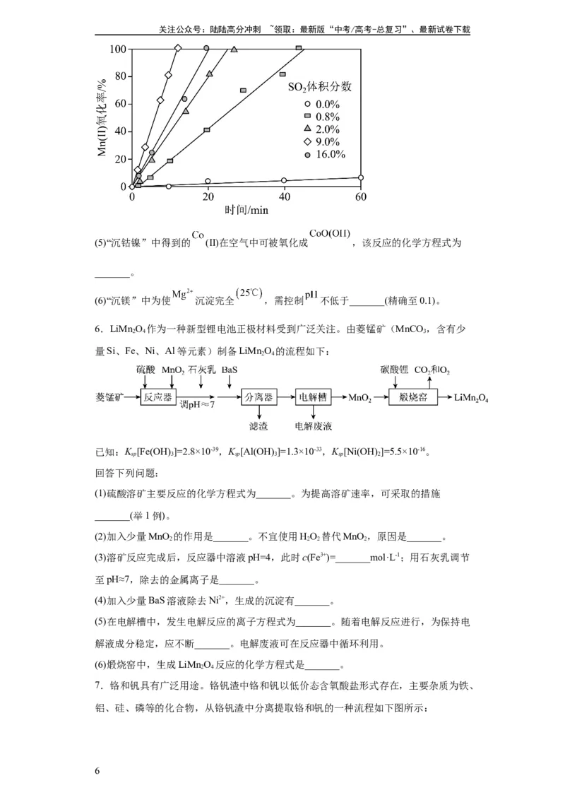 《工业流程题（原卷版）_05-化学-高考总复习_一轮复习_2024年_2024年高三化学一轮复习高考专项训练知识梳理练习_资料》第6页预览