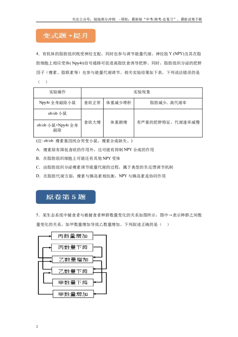 《2024年全国甲卷理综生物高考真题试卷变式题4-6_06-生物-高考总复习_专项复习_2024年_2024年生物真题变式题》第2页预览