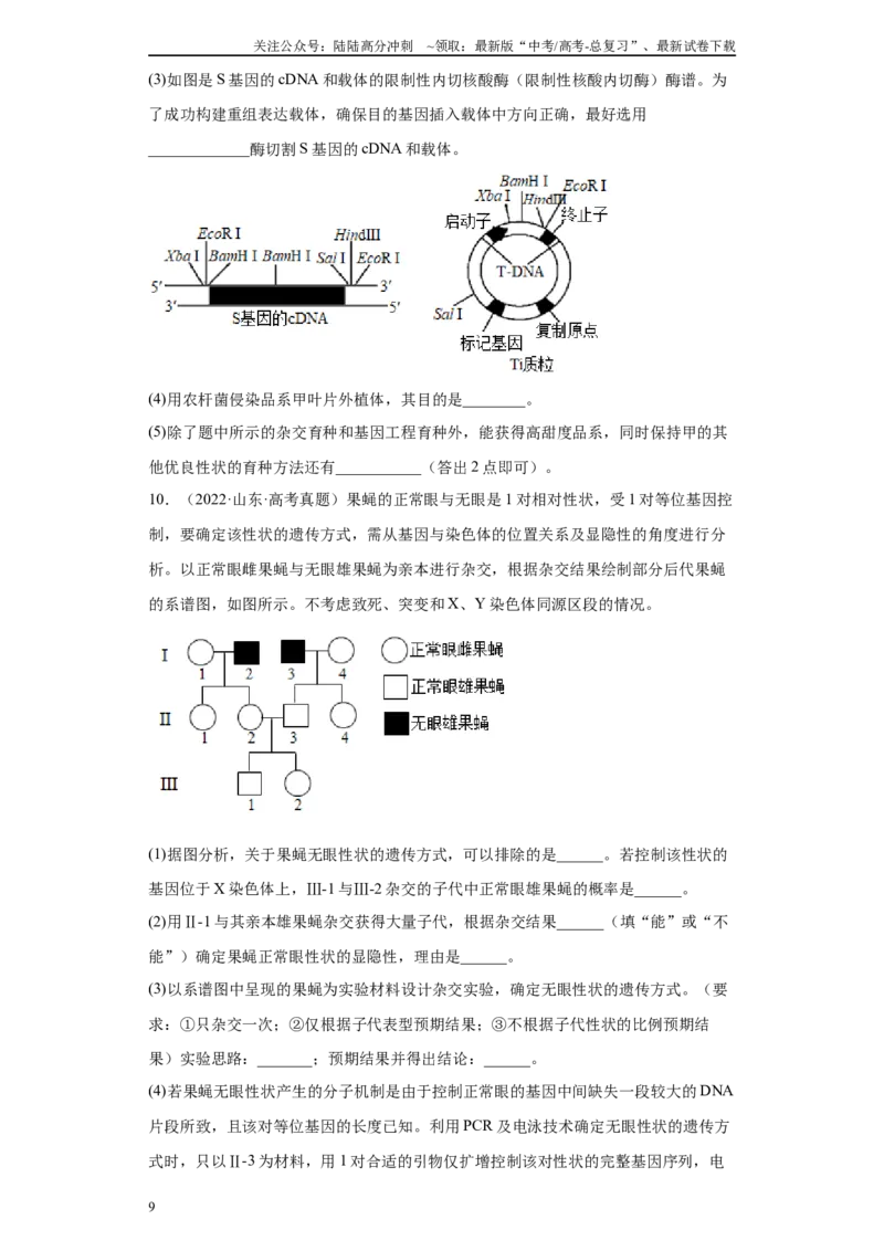 《02遗传进化综合题（20）(原卷版)_06-生物-高考总复习_专项复习_2024年_2024年高考生物学总复习高频考点必刷900题高考题_资料》第9页预览