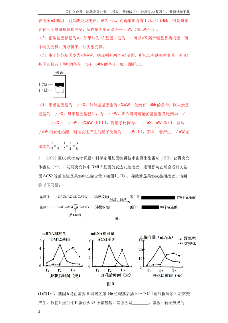 《02遗传进化综合题（20）(解析版)_06-生物-高考总复习_专项复习_2024年_2024年高考生物学总复习高频考点必刷900题高考题_资料》第2页预览