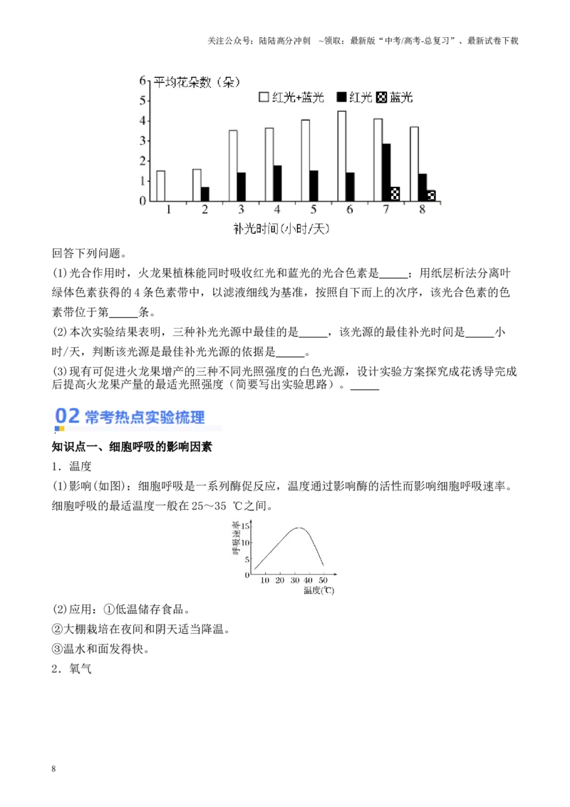 《专题02光合作用与呼吸作用相关实验探究（原卷版）_06-生物-高考总复习_专项复习_2024年_2024年高考生物热点实验分析预测题型归纳重难讲解_资料》第8页预览