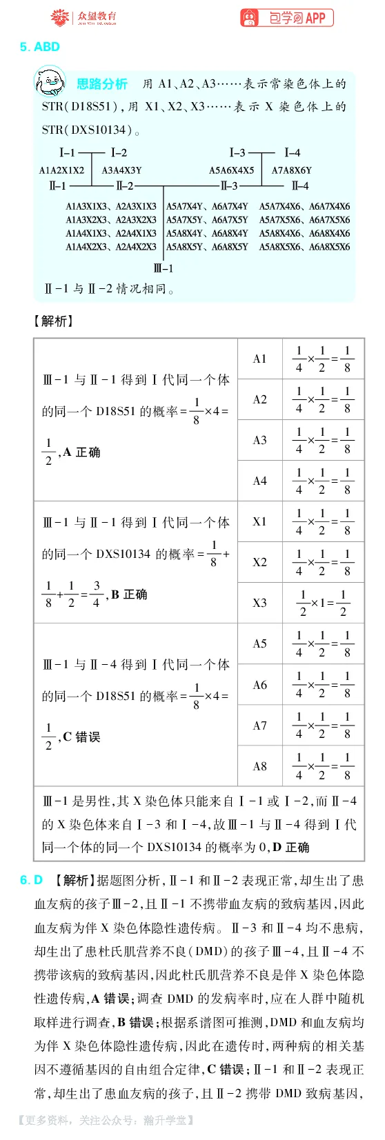《第6章遗传的基本规律_小初高学习资料合集（每天更新）_2027版《600分考点700分考法》_2027版高考《理想树•600分考点700分考法》（生物）_生物答案》第10页预览