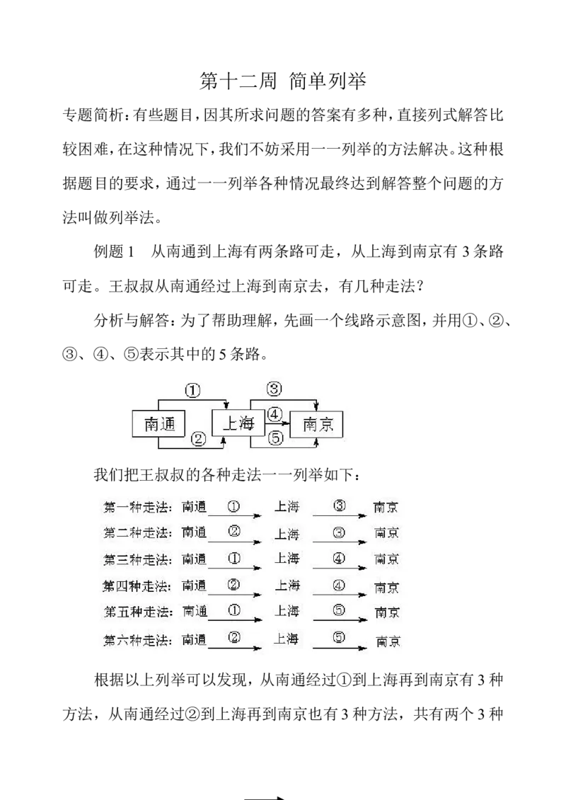 《第十二周简单列举_小学1-6年级全科全套_2024更新专题_小学奥数专题资料_7、精品课程合集_小学奥数举一反三_4四年级奥数《举一反三》配套讲义课件_举一反三4年级课件配套教材讲义》第1页预览