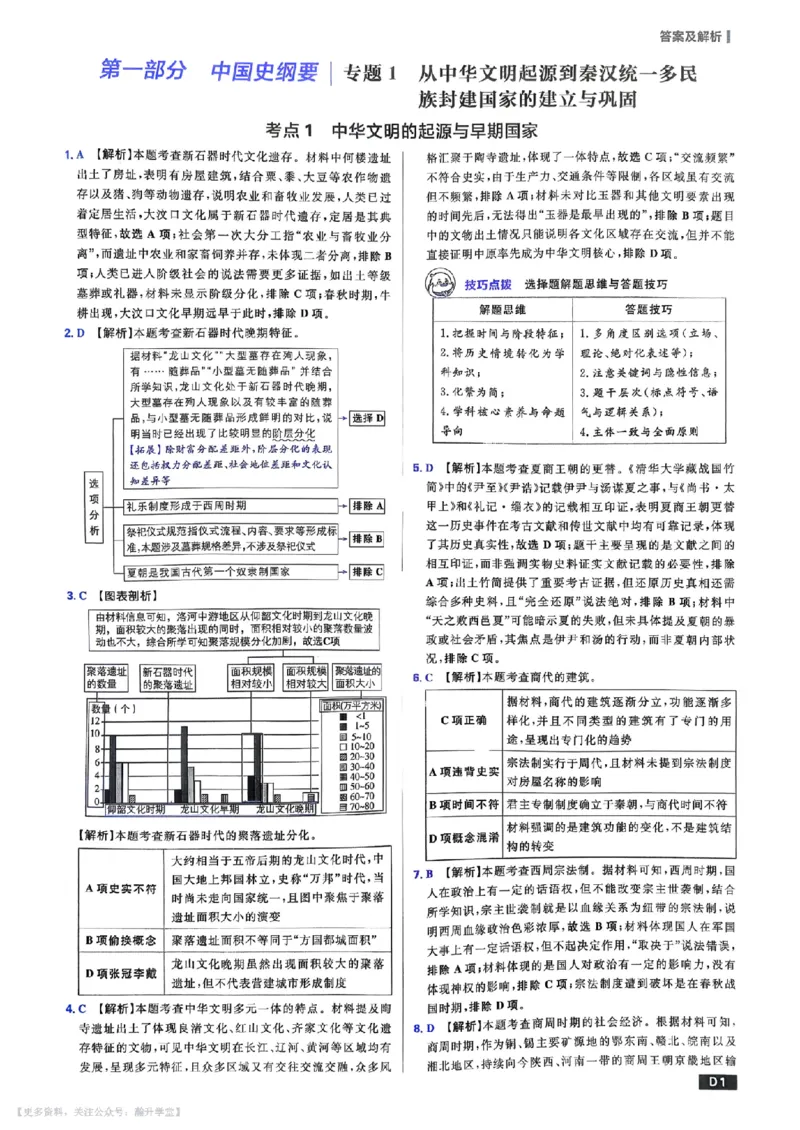 《答案解析_小初高学习资料合集（每天更新）_2027版《600分考点700分考法》_2027版高考《理想树•600分考点700分考法》（历史）》第2页预览