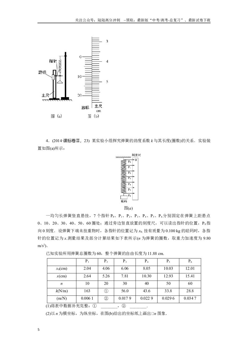 《2.5探究弹力和弹簧伸长的关系（原卷版）—高考物理一轮复习100考点100讲_04-物理-高考总复习_一轮复习_2024年_2024年高考物理一轮复习100考点100讲_资料》第5页预览
