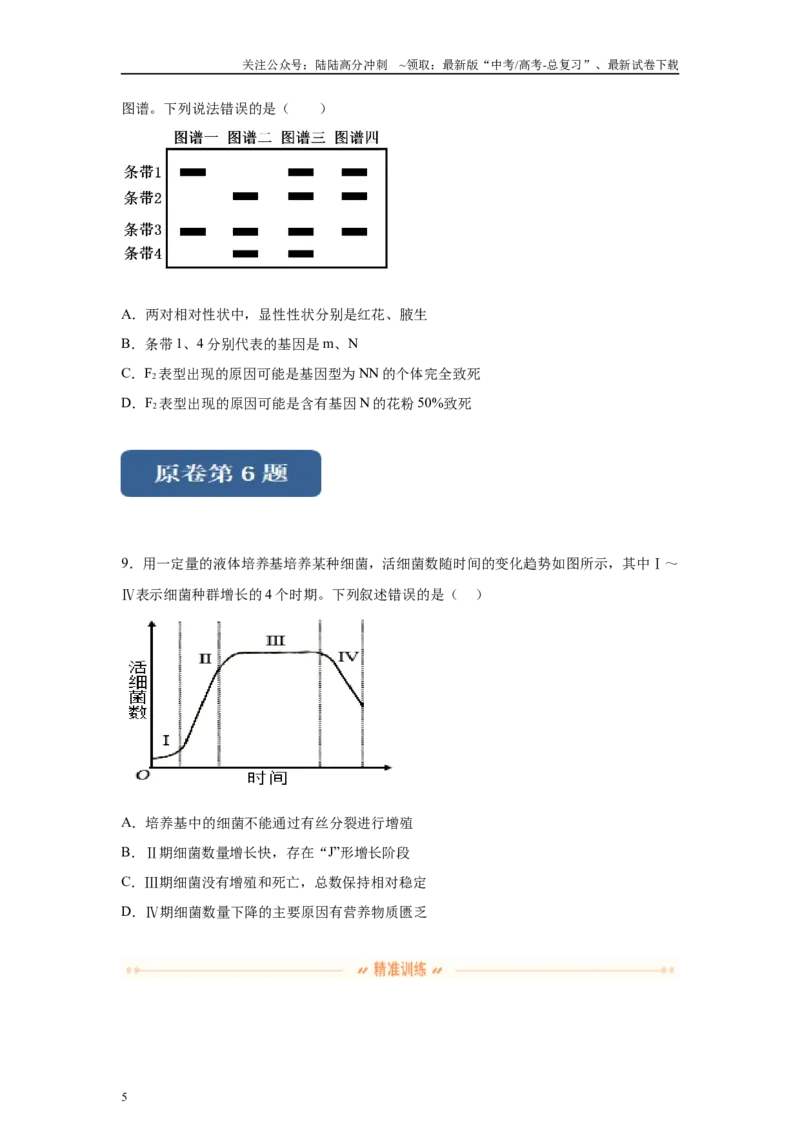 《2024年全国高考真题新课标理综生物试卷（山西、河南、云南、新疆）变式题4-6_06-生物-高考总复习_专项复习_2024年_2024年生物真题变式题》第5页预览