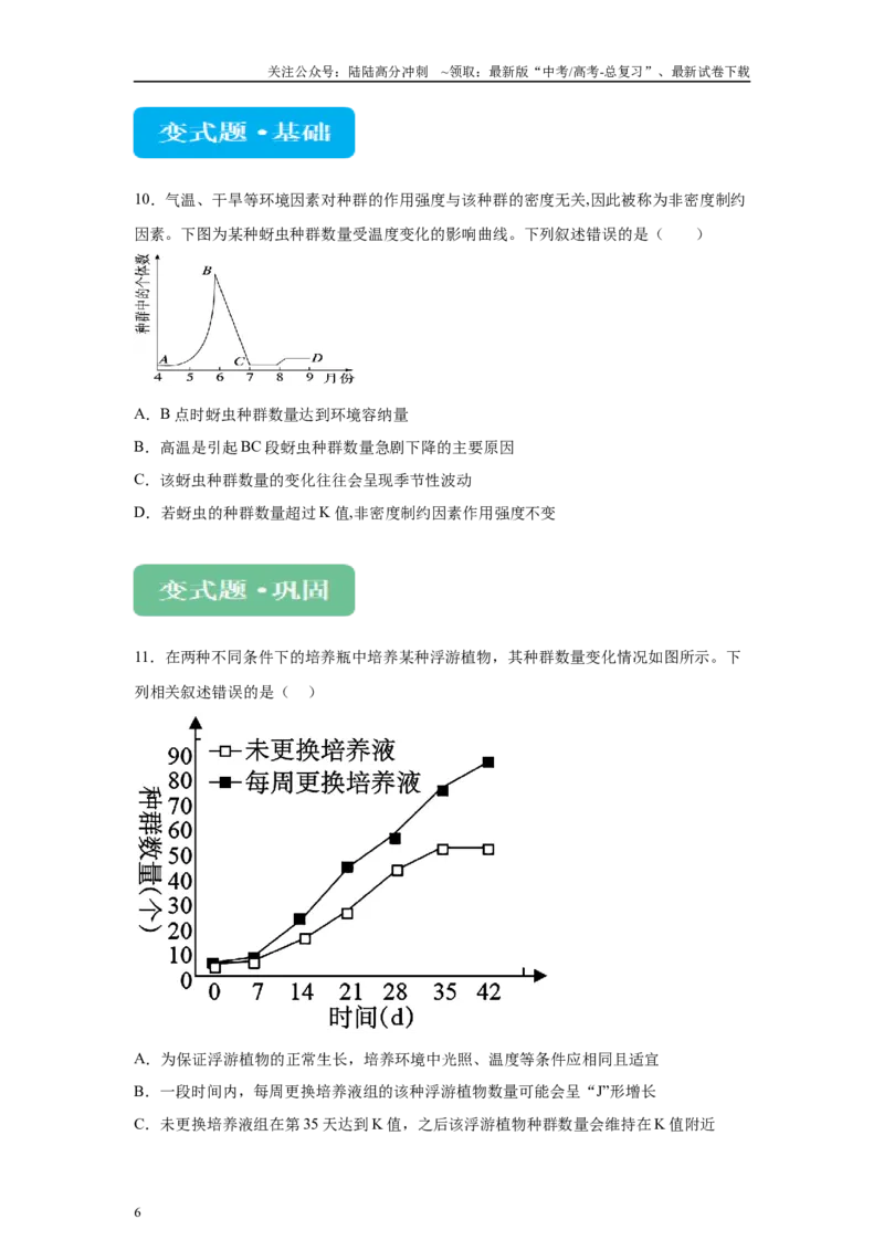 《2024年全国高考真题新课标理综生物试卷（山西、河南、云南、新疆）变式题4-6_06-生物-高考总复习_专项复习_2024年_2024年生物真题变式题》第6页预览