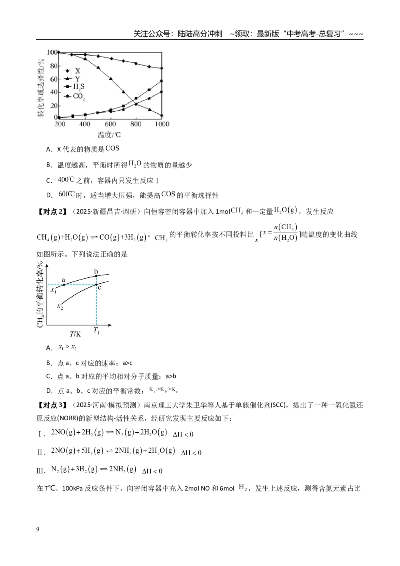 《微专题化学平衡图像分析（高效培优讲义）（学生版）_05-化学-高考总复习_一轮复习_2026年-化学高考一轮复习_2026年高考化学一轮复习考点精讲精练（新高考通用）-G58_2026版》第9页预览