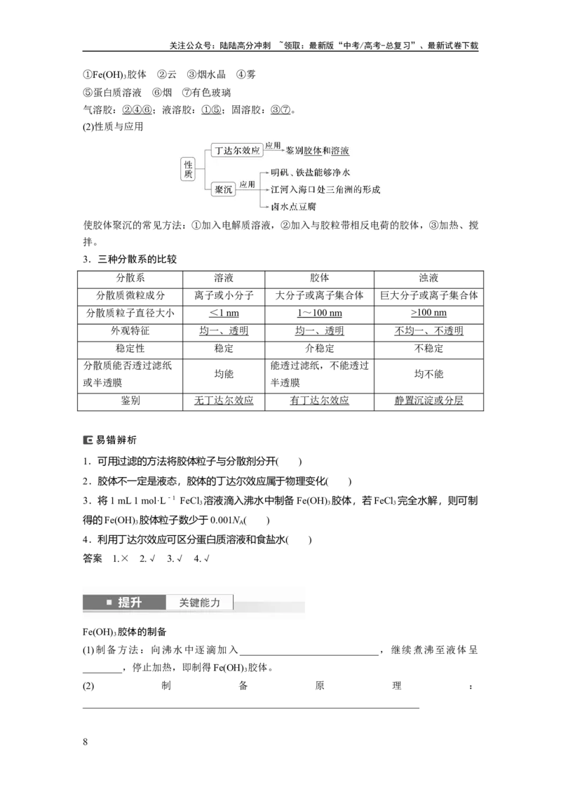 《大单元一　第一章　第1讲　物质的组成、性质和转化_05-化学-高考总复习_一轮复习_2025年_2025年大一轮复习讲义人教版化学_资料_1-资料_大一轮复习讲义教师专用》第8页预览